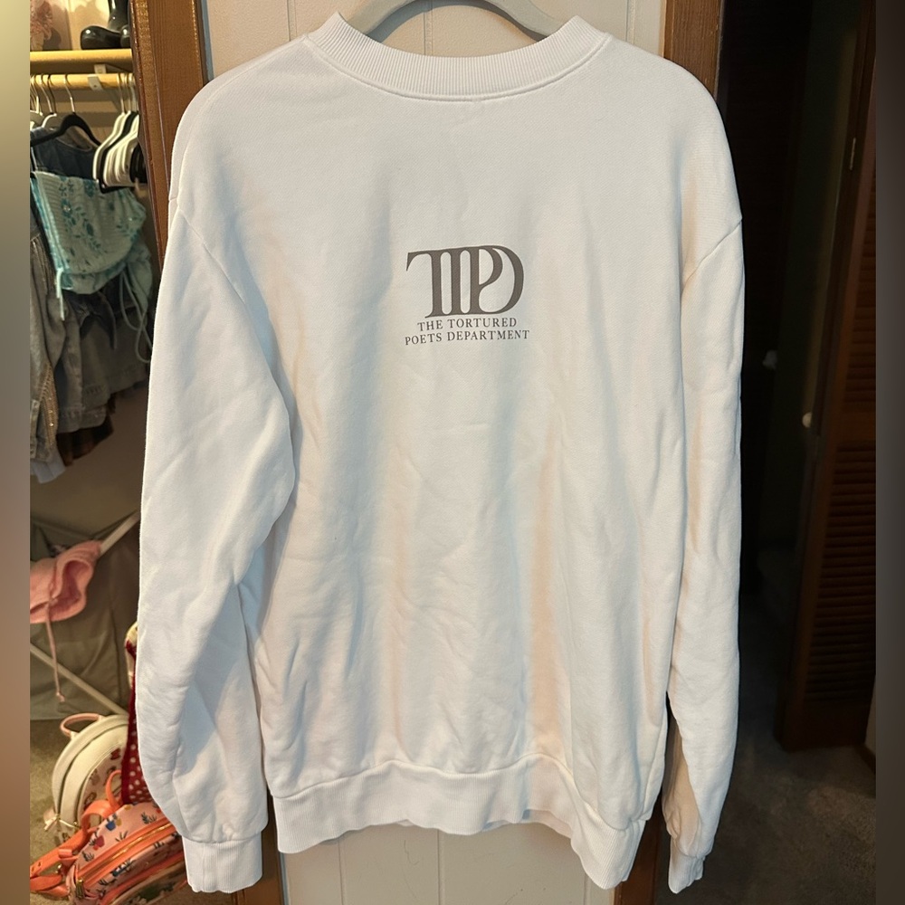 Taylor Swift White Crew Neck Sweater